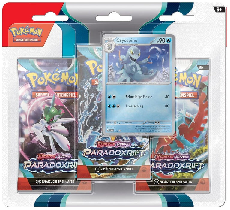 Pokémon Paradoxrift 3-Pack Blister Cryospino oder Kolowal (DE)