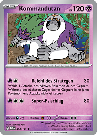 Pokémon Entwicklungen in Paldea Basis-Karten nach Wahl Nr. 01-125 (DE)