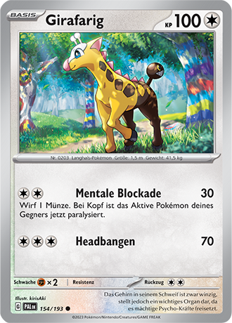 Pokémon Entwicklungen in Paldea Basis-Karten nach Wahl Nr. 128-170 (DE)