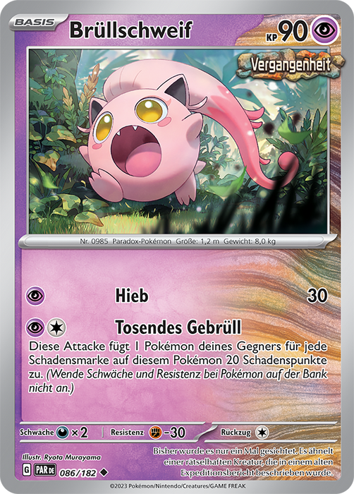 POKÉMON PARADOXRIFT EINZELKARTEN Reverse-Holo Nr. 001 -109 (DE)