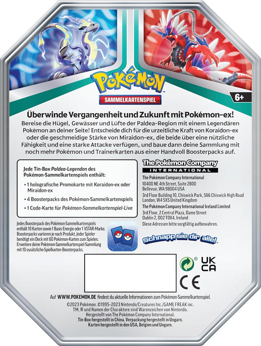 Pokémon Paldea-Legenden Tin-Box Miraidon-ex (DE)