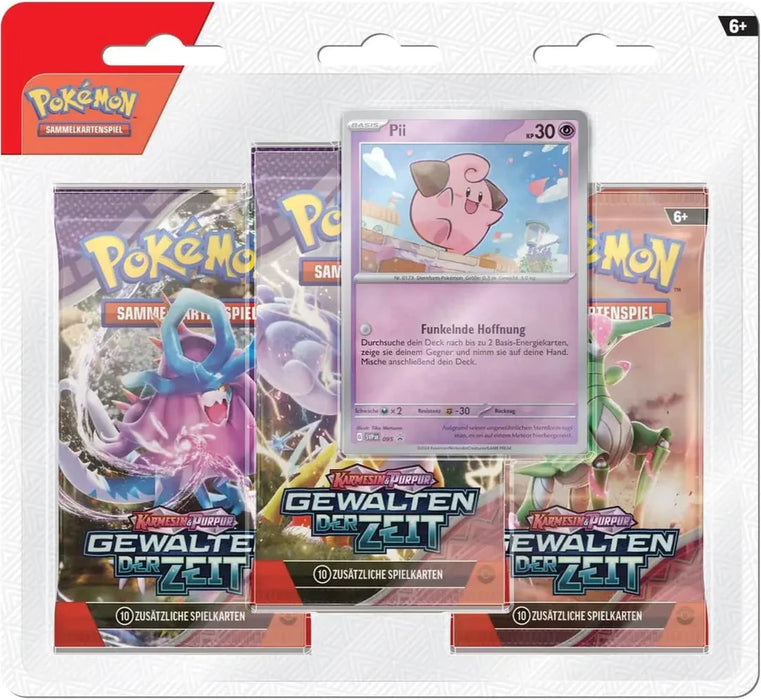 Pokémon Gewalten der Zeit 3-Pack Blister Mopex oder Pii (DE)
