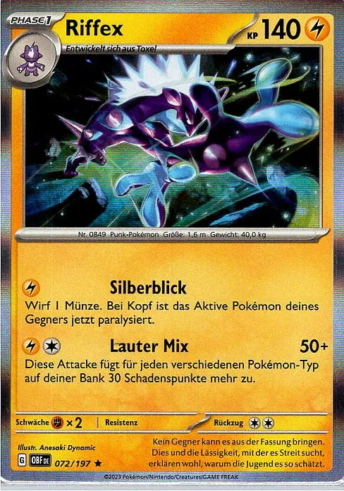 POKÉMON OBSIDIANFLAMMEN EINZELKARTEN Holografisch NACH WAHL (DE)